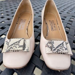 Salvatore Ferragamo “Celia” low heel pumps.